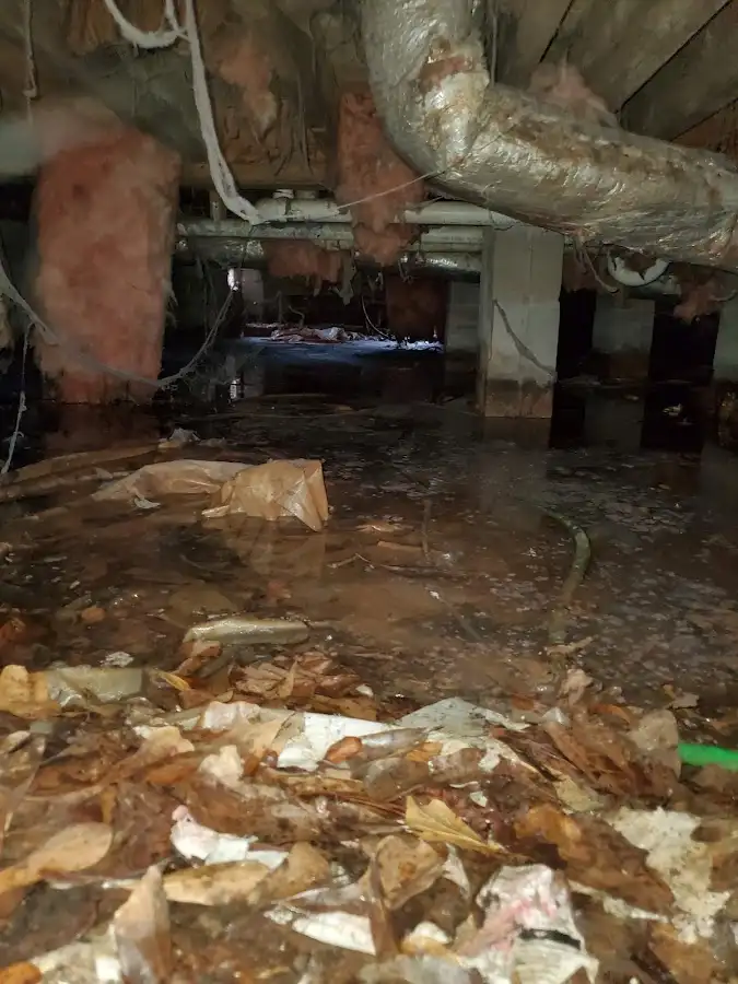 Crawl space flood assessment for Commercial Water Damage Restoration in Yankee Springs