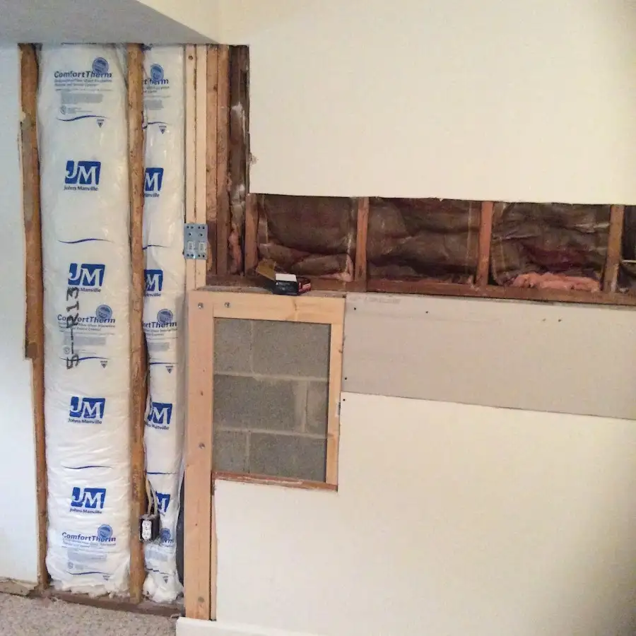 Wall insulation replacement during Contents Cleaning & Restoration in Yankee Springs